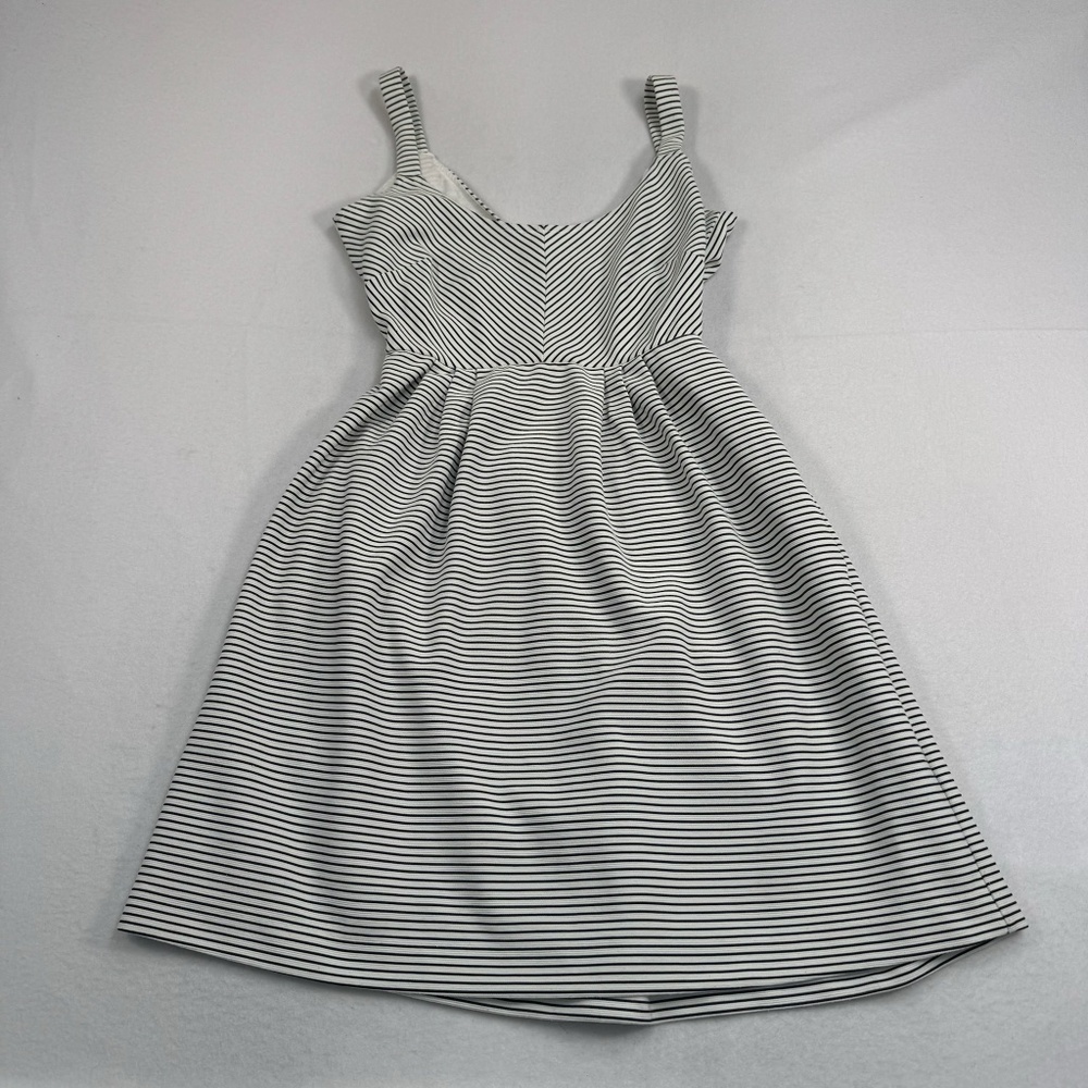 Sleeveless Black & White Striped Dress